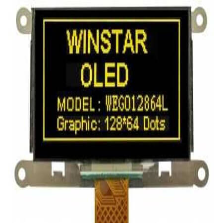 WEX012864LLPP3N00000 OLED GRAPHIC 128X64 YELLOW 2.7