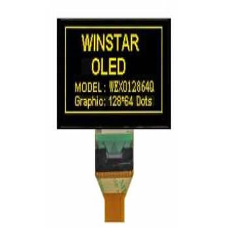 WEX012864QLPP3N00000 OLED GRAPHIC 128X64 YELLOW 2.7
