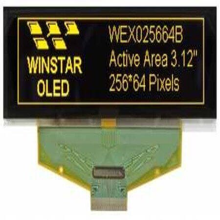 WEX025664BLPP3N00000 OLED GRAPHIC 256X64 YELLOW 3.12