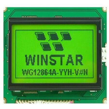 WG12864AB-YYH-V#N LCD GRAPHIC 128X64 STN POSITIVE YELLOW GREEN 3.3V - 1