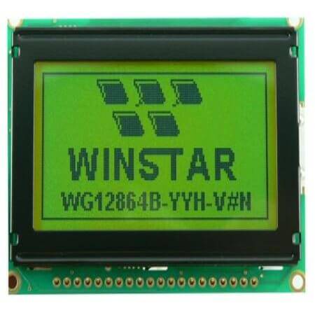 WG12864B-YYH-V#N LCD GRAPHIC 128X64 STN POSITIVE YELLOW GREEN 5V - 1