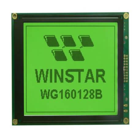 WG160128B-YYH-VZ# LCD GRAPHIC 160X128 STN POSITIVE YELLOW GREEN 5V - 1