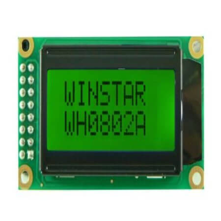 WH0802A-YYH-ET# LCD CHARACTER 8X2 STN POSITIVE YELLOW GREEN 5V - 1