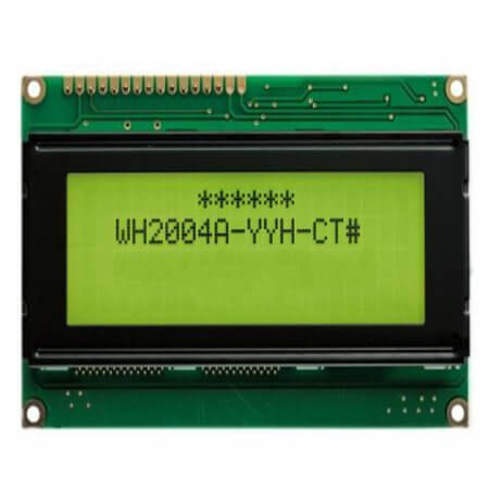 WH2004L-YYH-ET# LCD CHARACTER 20X4 STN POSITIVE YELLOW GREEN 5V - 1