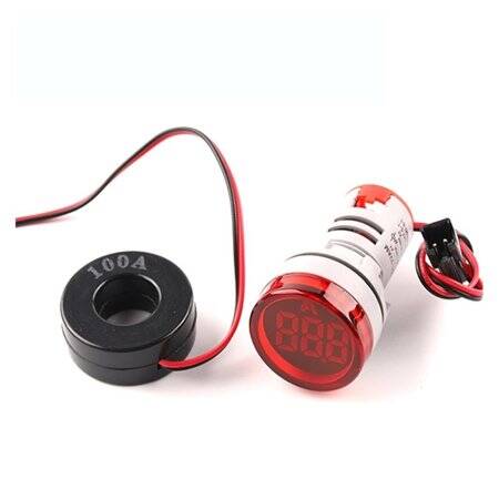 White 0-100A 22mm AD16-22FSA Square Cover LED Ammeter Indicator Light With Transformer - 2