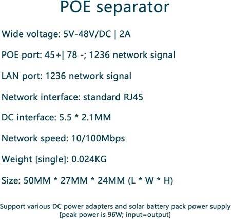 White 100M PoE Combiner 5-48V/2A - Type B - 5
