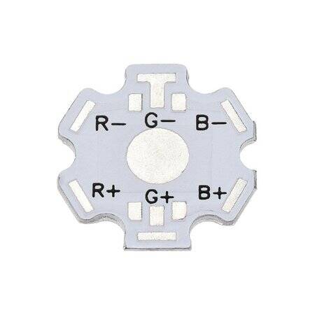 White 20mm 6PIN RGB LED Aluminum Heatsink - 1