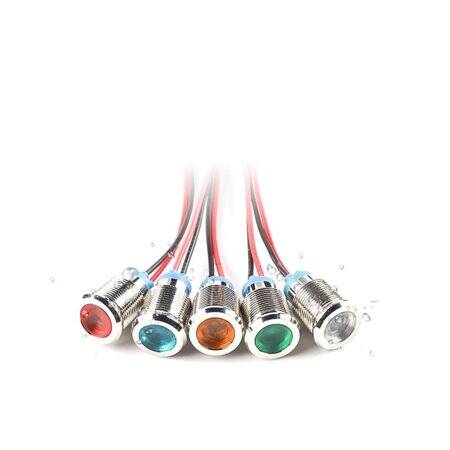 White 220V 12mm LED Metal Indicator Light - 2