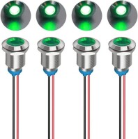 White 3-9V 12mm LED Metal Indicator Light - 1