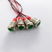 White 3-9V 12mm LED Metal Indicator Light - 3