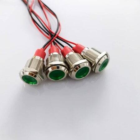 White 3-9V 12mm LED Metal Indicator Light - 3