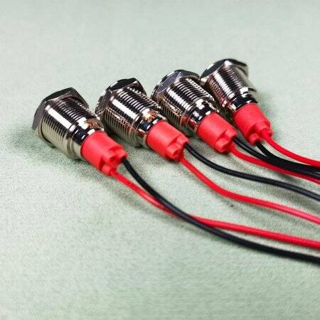 White 3V AD22C-12 LED Metal Indicator Light - 2