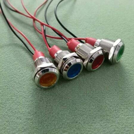 White 3V AD22C-12 LED Metal Indicator Light - 3