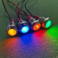 White 3V AD22C-12 LED Metal Indicator Light - 4