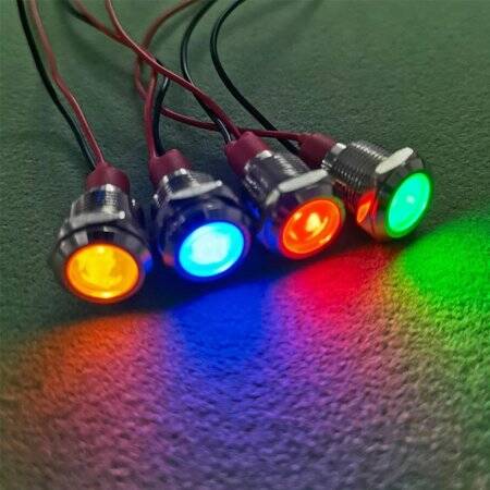White 3V AD22C-12 LED Metal Indicator Light - 4