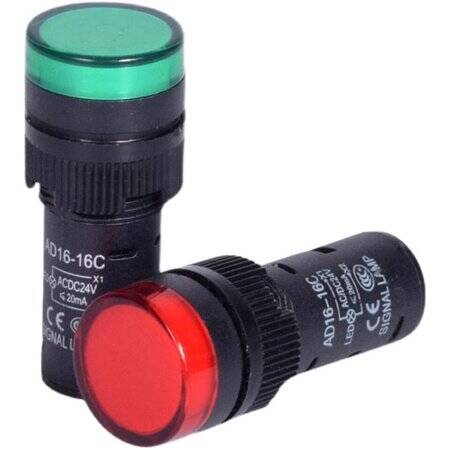 White AC/DC24V 16mm AD16-16C LED Power Pilot Signal Light Lamp - 1