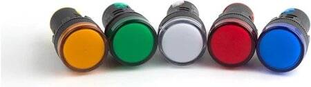 White AC/DC24V 22mm AD16-22DS LED Power Pilot Signal Light Lamp - 2