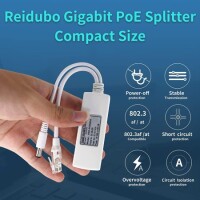 White DC5.5x2.1mm 100M PoE Splitter 48V To 12V 2A - 2