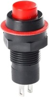 White DS-211 10mm 2 PIN Self-Locking Round Button Switch - 3