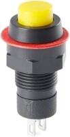 White DS-211 10mm 2 PIN Self-Locking Round Button Switch - 5