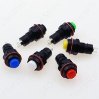 White DS-213 10mm 2 PIN Momentary Self-Reset Round Button Switch - 3