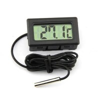 White FY-10 LCD Electronic Fish Tank Water Detector Thermometer Aquarium Digital Thermograph With 1 Meter Wire With Battery - 1