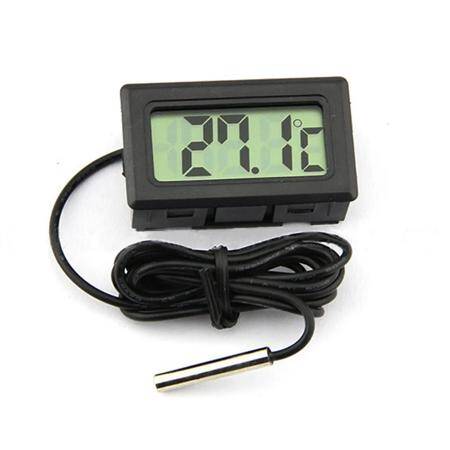 White FY-10 LCD Electronic Fish Tank Water Detector Thermometer Aquarium Digital Thermograph With 1 Meter Wire With Battery - 1