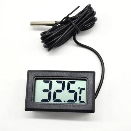 White FY-10 LCD Electronic Fish Tank Water Detector Thermometer Aquarium Digital Thermograph With 1 Meter Wire With Battery - 2