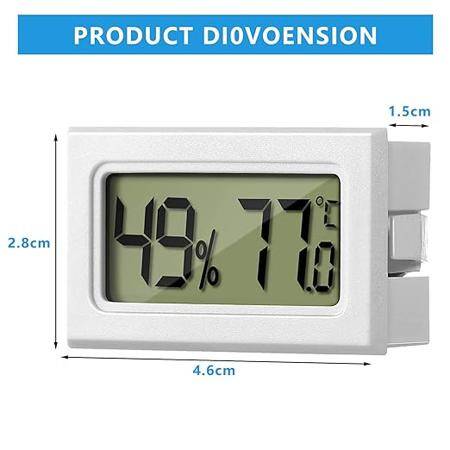 White FY-11 Mini Digital LCD Environment DIY Thermometer With Battery - 2
