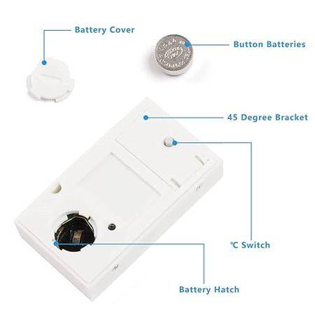White FY-11 Mini Digital LCD Environment DIY Thermometer With Battery - 3