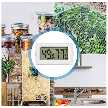 White FY-11 Mini Digital LCD Environment DIY Thermometer With Battery - 4