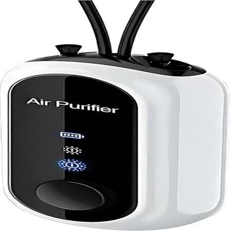 White Hanging Neck Air Purifier Mini Rechargeable Air Purifier Necklace - 2