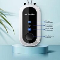 White Hanging Neck Air Purifier Mini Rechargeable Air Purifier Necklace - 4