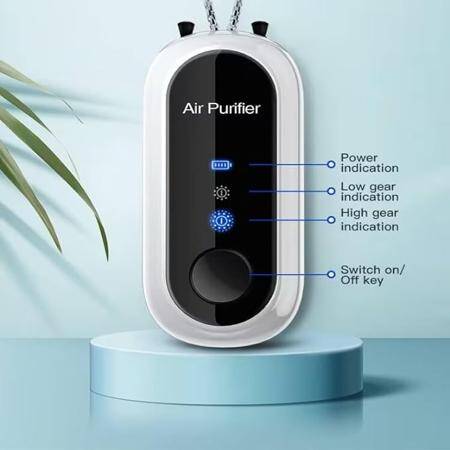 White Hanging Neck Air Purifier Mini Rechargeable Air Purifier Necklace - 4