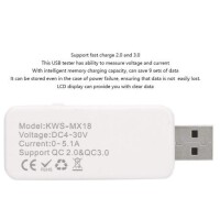 White KWS-MX19 USB Tester DC4V-30V 0-5A Current Voltage Meter Timing Ammeter - 4
