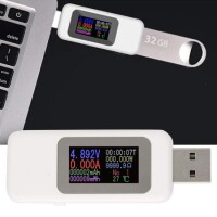 White KWS-MX19 USB Tester DC4V-30V 0-5A Current Voltage Meter Timing Ammeter - 5