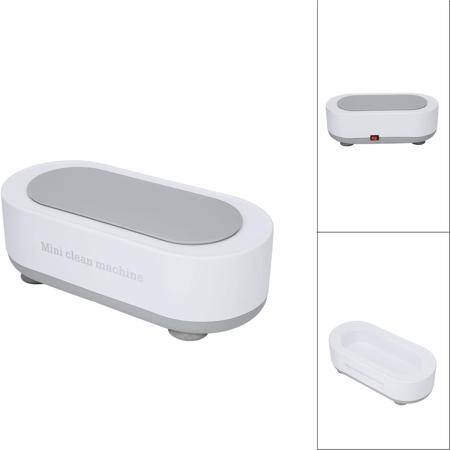 White Mini Ultrasonic Clean Jewelry Watch Glasses Cleaner Machine (Without Battery) - 3