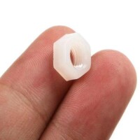 White Nylon Nut M3 - 4
