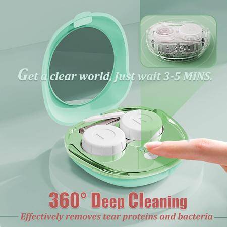 White Portable Ultrasonic Contact Lens Cleaner (With Battery) - 2