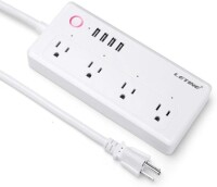 White Tuya Wifi Smart Power Strip 2 Usb AC Plug 15A 1.8M For Alexa Google Home US Plug - 1