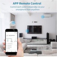 White Tuya Wifi Smart Power Strip 2 Usb AC Plug 15A 1.8M For Alexa Google Home US Plug - 4