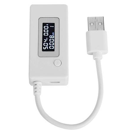 White USB Tester Current DetecTor And Voltmeter With LCD Screen MoniTors Mobile Power Capacity Without Packing - 1