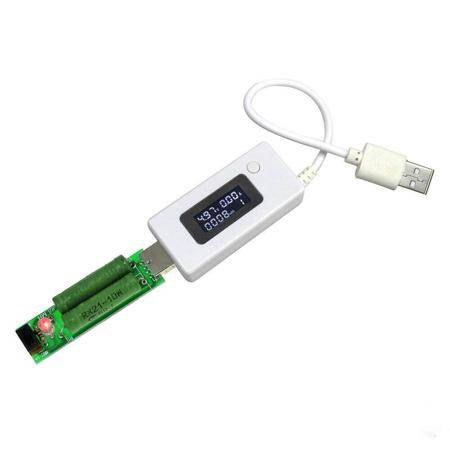 White USB Tester With Load Current DetecTor And Voltmeter With LCD Screen MoniTors Mobile Power Capacity Without Packing - 1