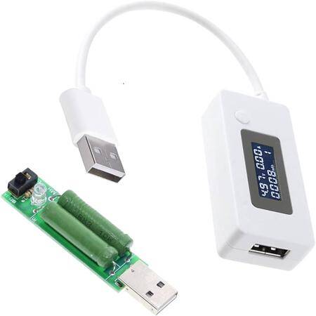 White USB Tester With Load Current DetecTor And Voltmeter With LCD Screen MoniTors Mobile Power Capacity Without Packing - 3