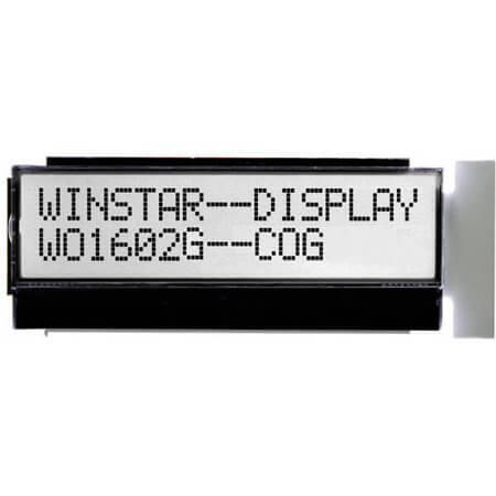 WO1602G-TFH-AT# LCD COG 16X2 STN NEGATIVE BLUE 3.3V - 1
