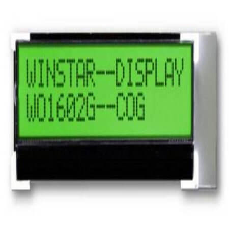 WO1602G-YYH-CT# LCD COG 16X2 STN POSITIVE YELLOW GREEN 3.3V - 1