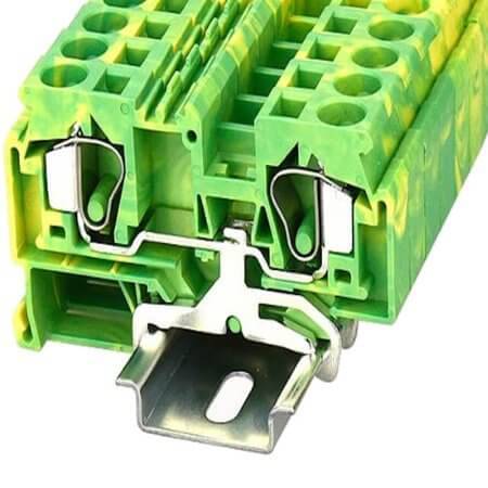 WS10-PE-01P-1C-00AH DIN RAIL T.B.10mm² SPRING-CAGE GREEN-YELLOW - 1