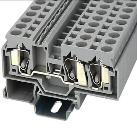 WS10-TW-01P-11-00AH DIN RAIL T.B.10mm² SPRING-CAGE GRAY 1IN2OUT - 1