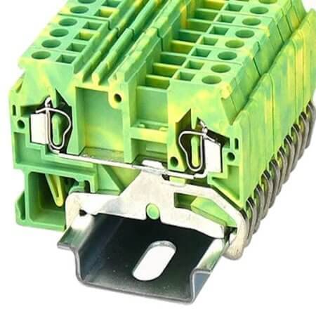 WS2.5-PE-01P-1C-100AH DIN RAIL T.B.2.5mm² SPRING-CAGE GREEN-YELLOW - 1