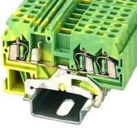 WS2.5-TW-PE-01P-1C-100AH DIN RAIL T.B.5MM SPRING-CAGE GREEN-YELLOW 1IN2OUT - 1